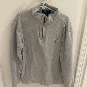 Boy’s Polo by Ralph Lauren Light Gray Zip-Up Top